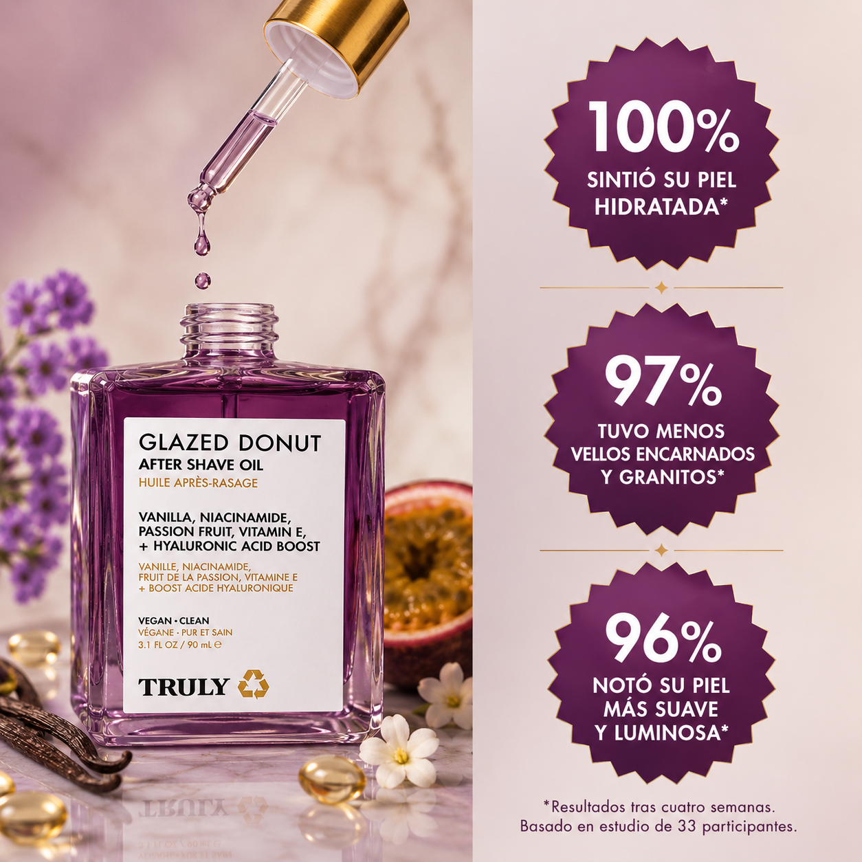 Aceite Truly Glazed Donut — Hidrata, Suaviza y Elimina  los Vellos Enquistados desde el Primer Uso 🍩✨  Piel Sedosa Garantizada